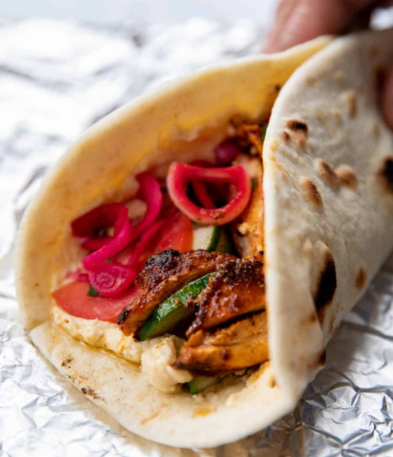 Open Chicken Tikka Shawarma